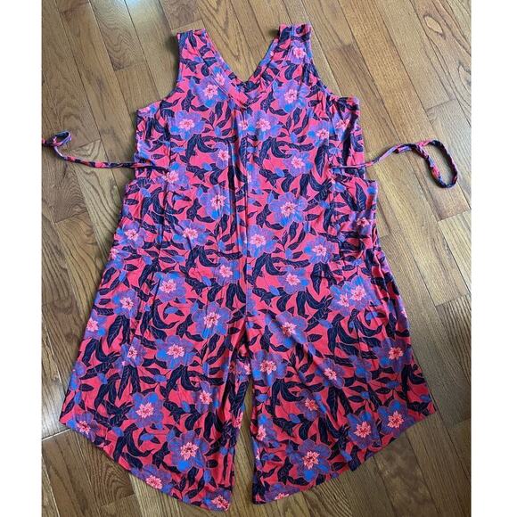 Anybody Wide Leg Romper, Multicolor, Floral, size 1XP, Capri Length, Gaucho - Picture 2 of 12